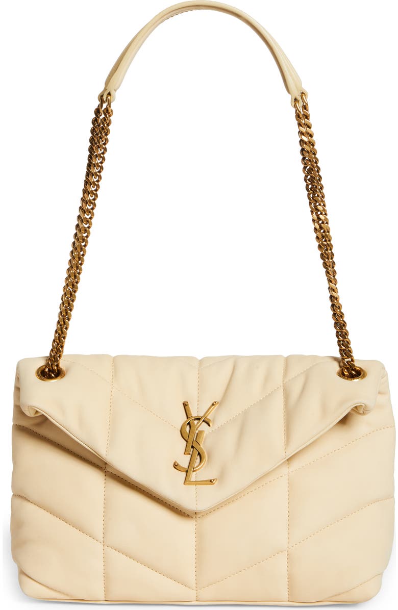 Saint Laurent Small Lou Leather Puffer Bag, Main, color,