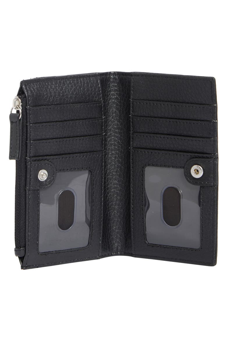 Delilah Slim Bifold Card Wallet, Alternate, color, BLACK