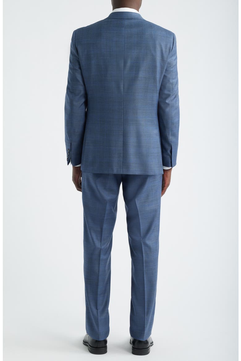 Slate Blue Mélange Plaid Wool Suit, Alternate, color, BLUE