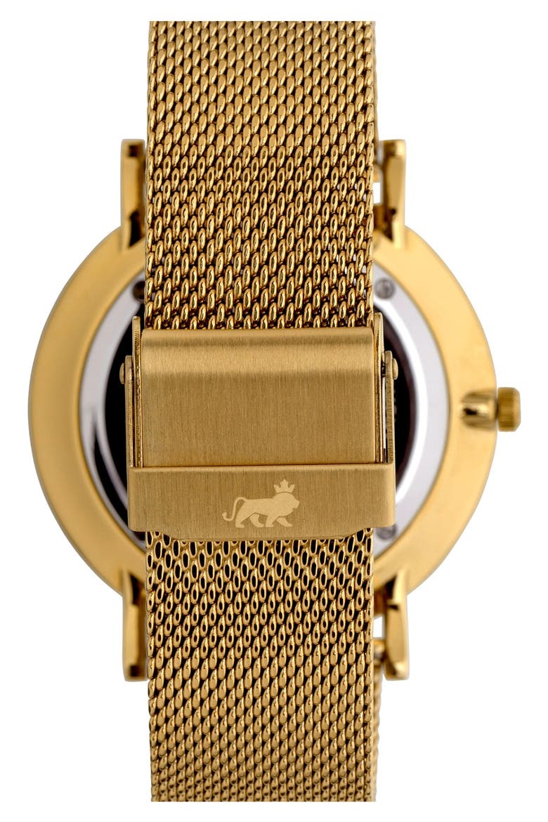 Lugano Mesh Strap Watch, 40mm, Alternate, color, GOLD/ WHITE