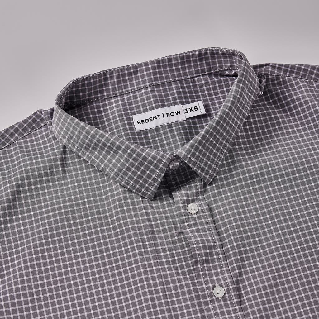 Regent Row Big And Tall Stanton Shirt Short Sleeve Button Down In Grey-check-15