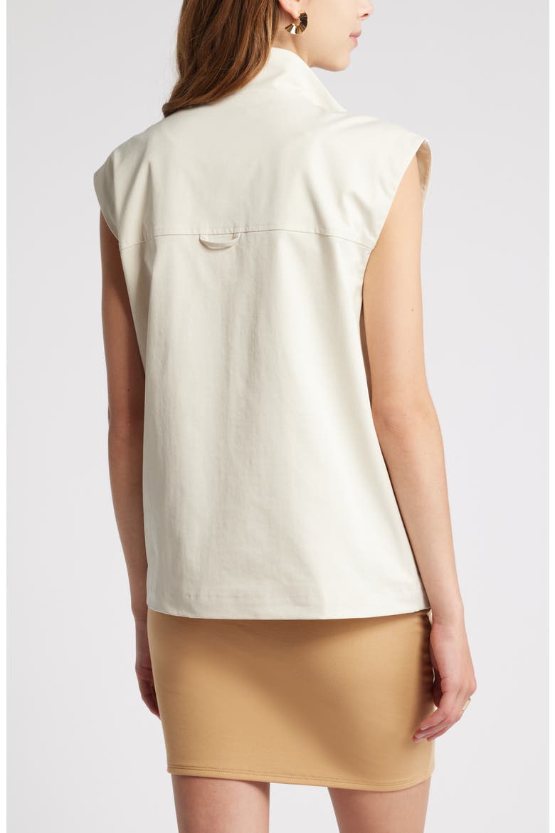 Twill Cargo Vest, Alternate, color, IVORY DOVE