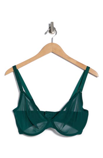 Cuup The Plunge Underwire Mesh Bra In Green
