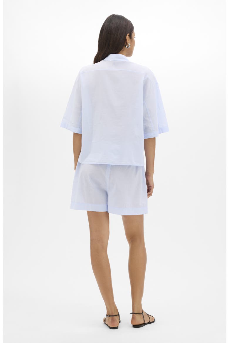 Voile Short Sleeve Shirt, Alternate, color, Sky