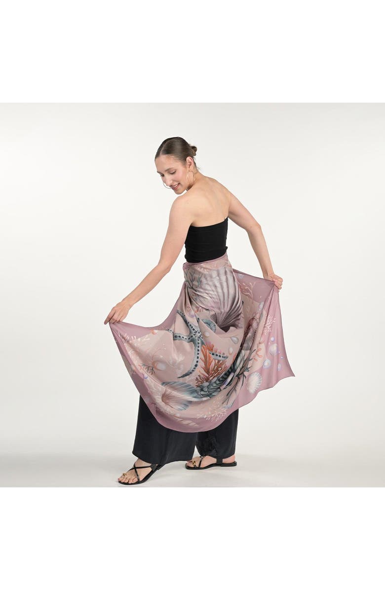 Silk&Soul Shells And Pearls Scarf, Alternate, color, Peach