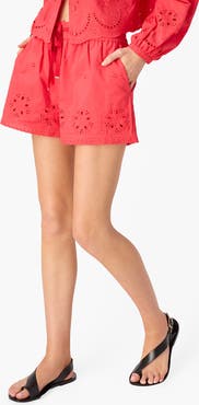 CAMI NYC Jomi Embroidered Eyelet Cotton Shorts
