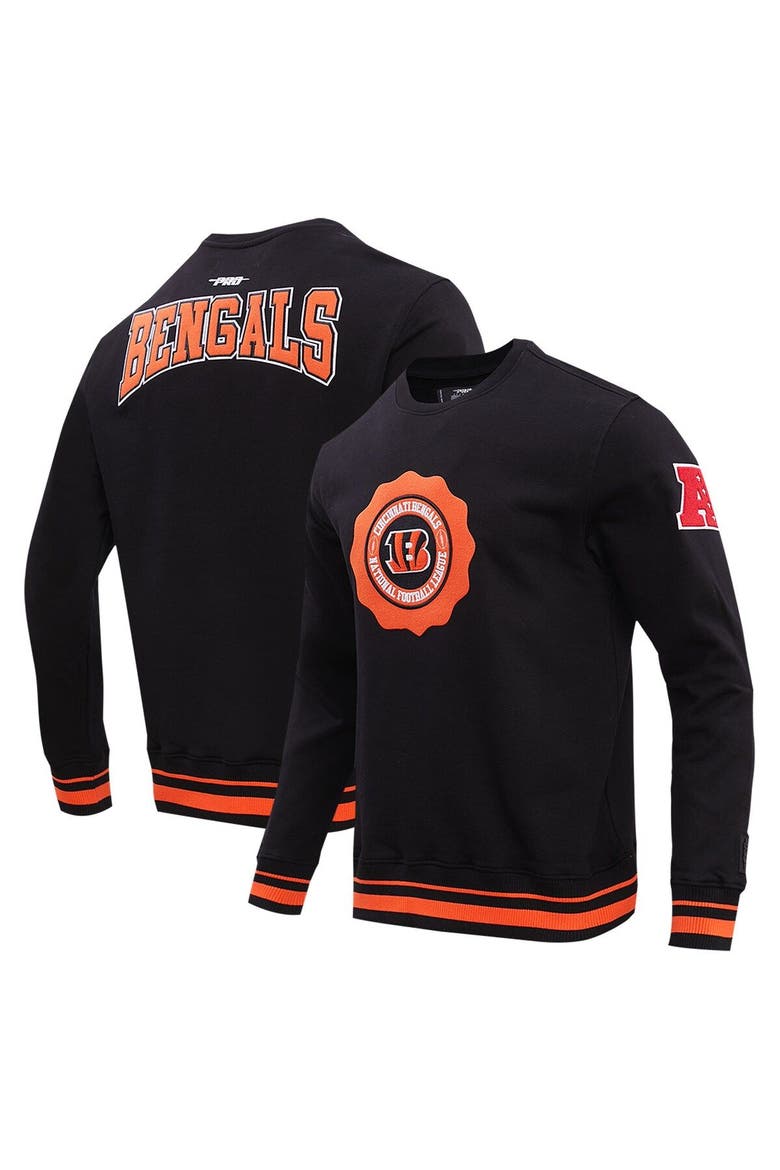 Men's Pro Standard Black Cincinnati Bengals Crest Emblem Pullover Sweatshirt, Main, color, Black