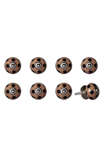 Kinetic 8-pack Knobs In Brown Polka Dot