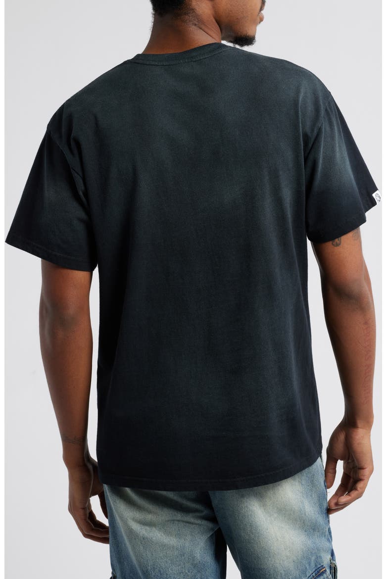 North Star Logo Embroidered Cotton Graphic T-Shirt, Alternate, color, BLACK