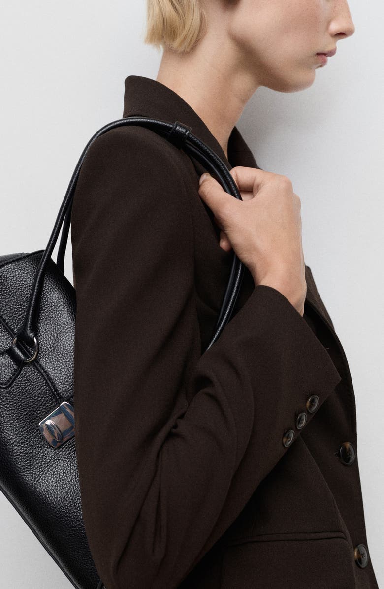 MANGO Straight Fit Blazer, Alternate, color, Chocolate