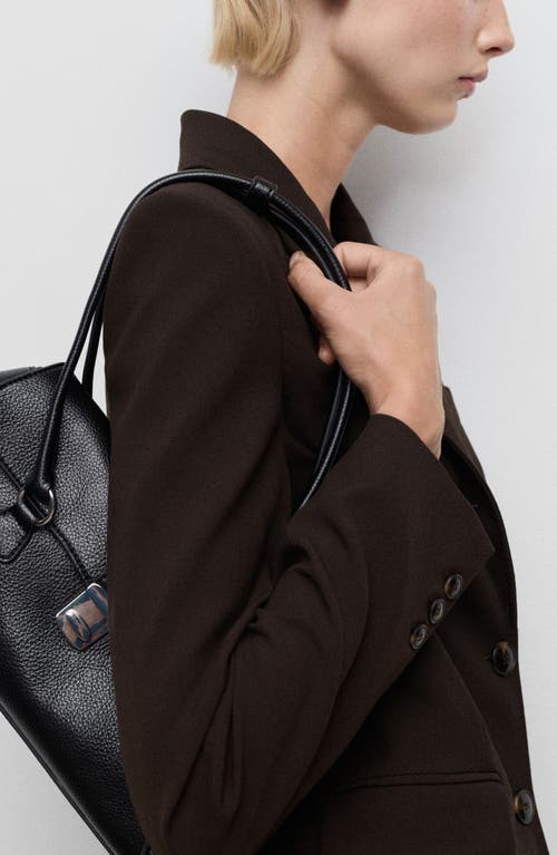 Mango Straight Fit Blazer In Black
