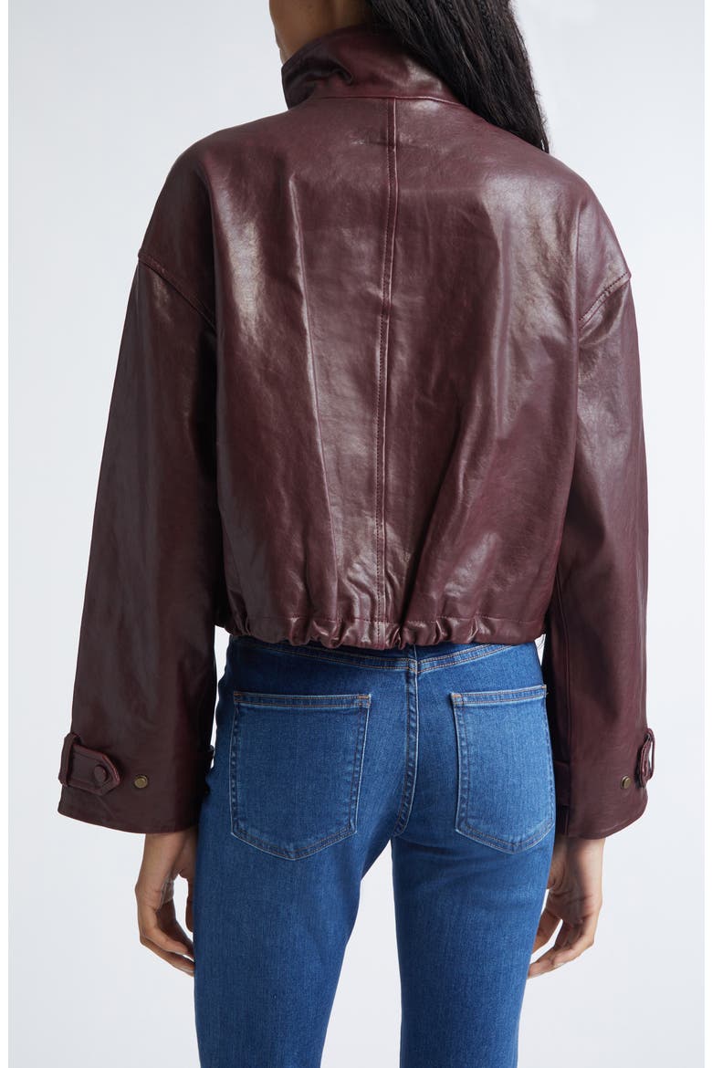 Bateman Leather Jacket, Alternate, color, RAISIN
