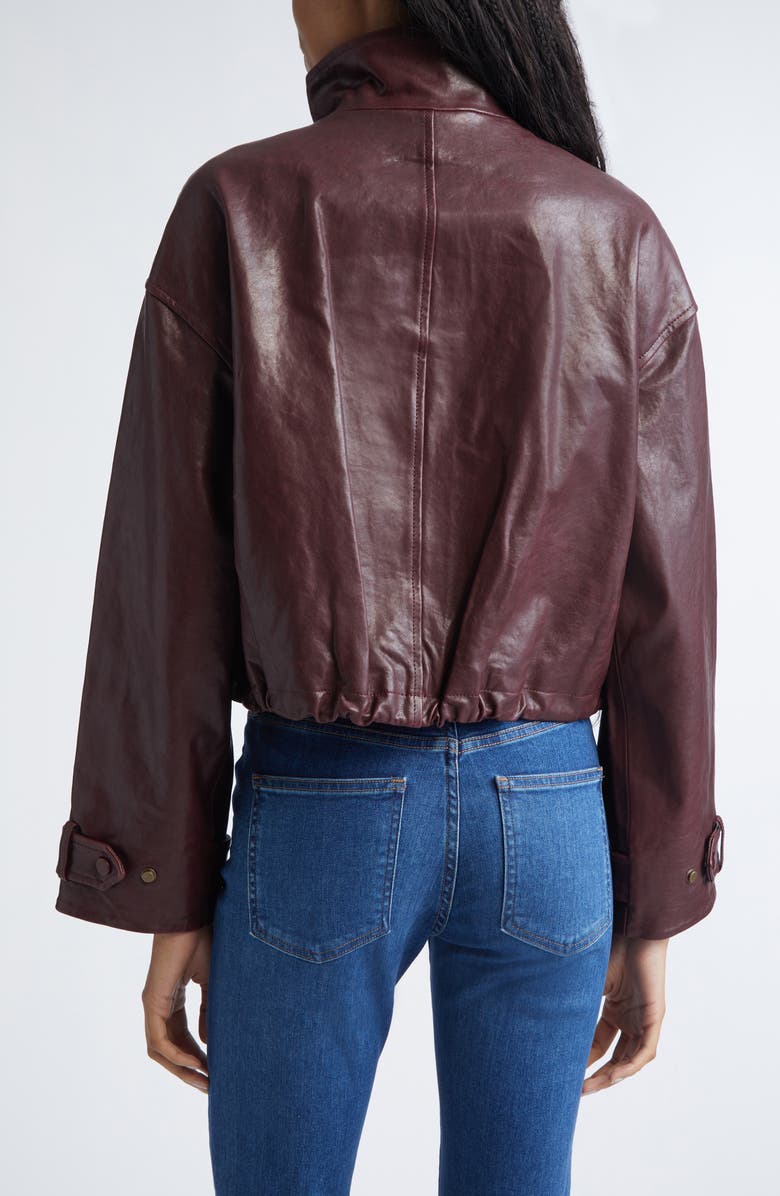 Veronica Beard Bateman Leather Jacket, Alternate, color, Raisin