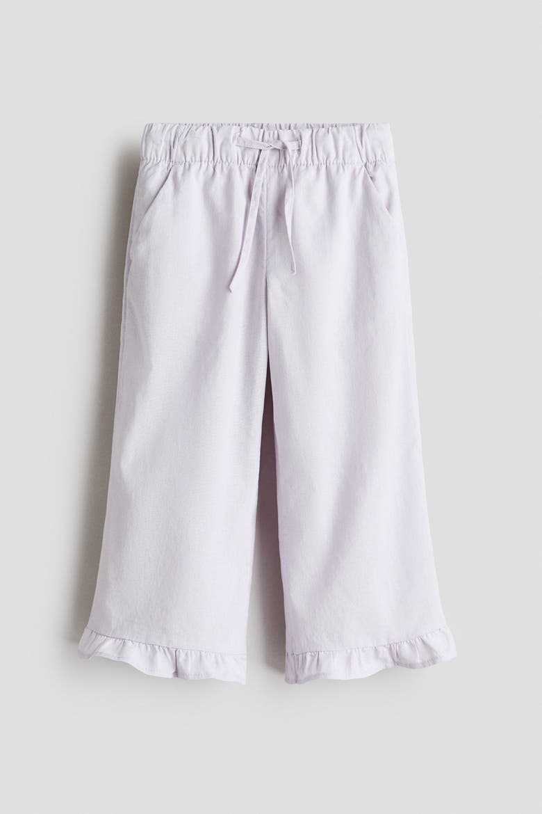 Linen-blend Drawstring Trousers, Main, color, Light purple