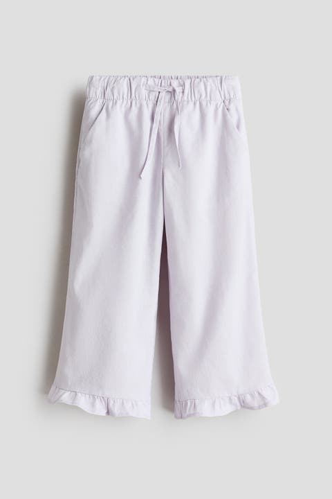 Linen-blend Drawstring Trousers