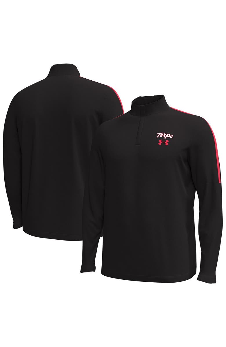 Under Armour Men's Under Armour Black Maryland Terrapins Playoff Performance Quarter-Zip Jacket, Main, color, Black