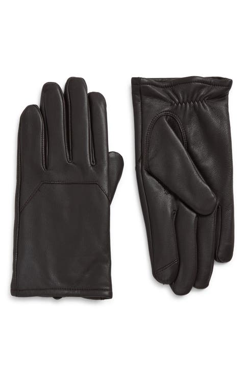Men's Faux Fur Lined Leather Gloves