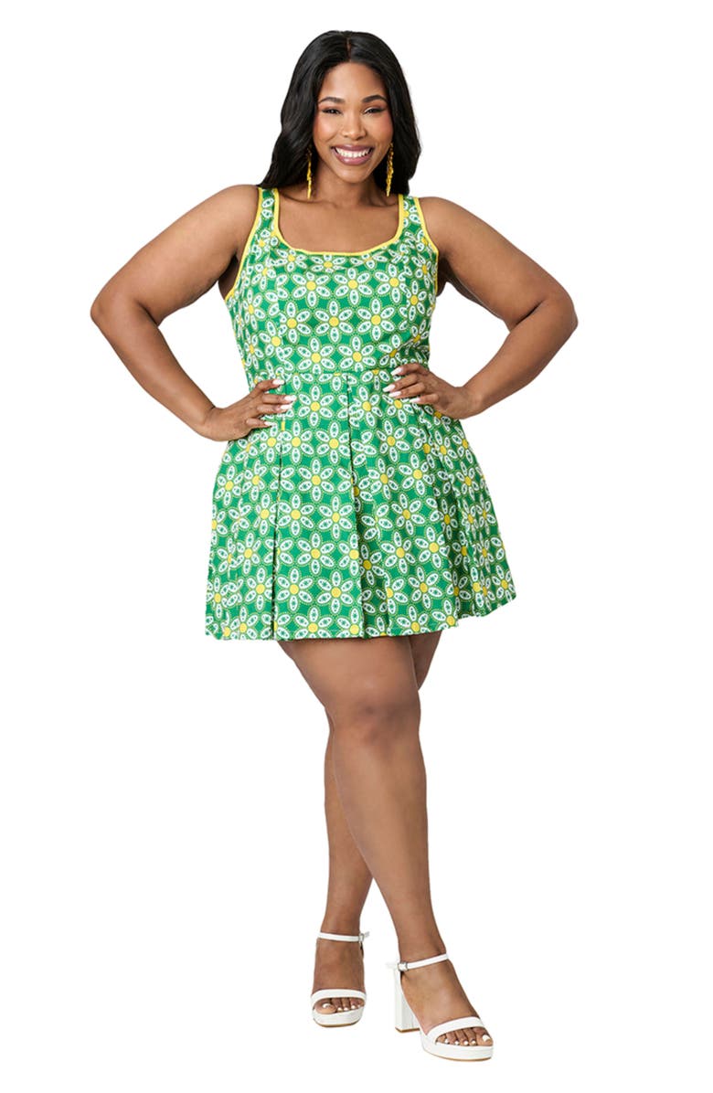 Smak Parlour Plus Size Pleated Skirted Romper, Main, color,