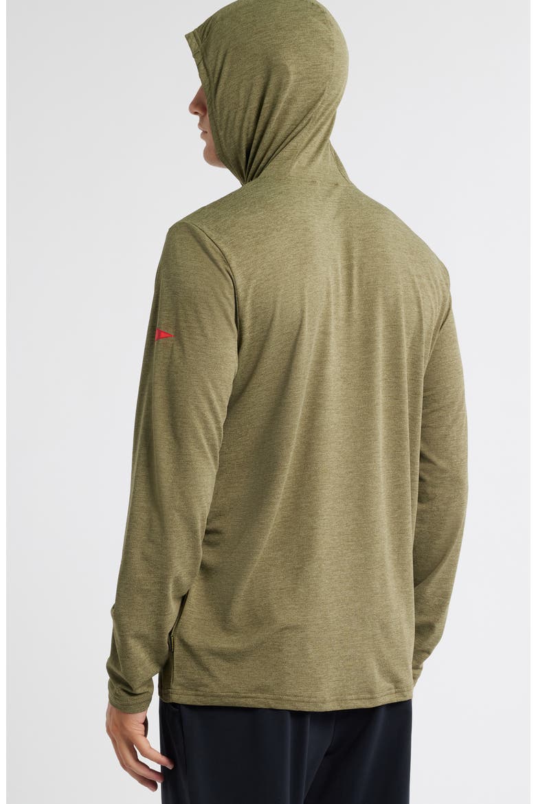 Airtex Long Sleeve Hooded Performance Top, Alternate, color, HEATHER BURNT OLIVE