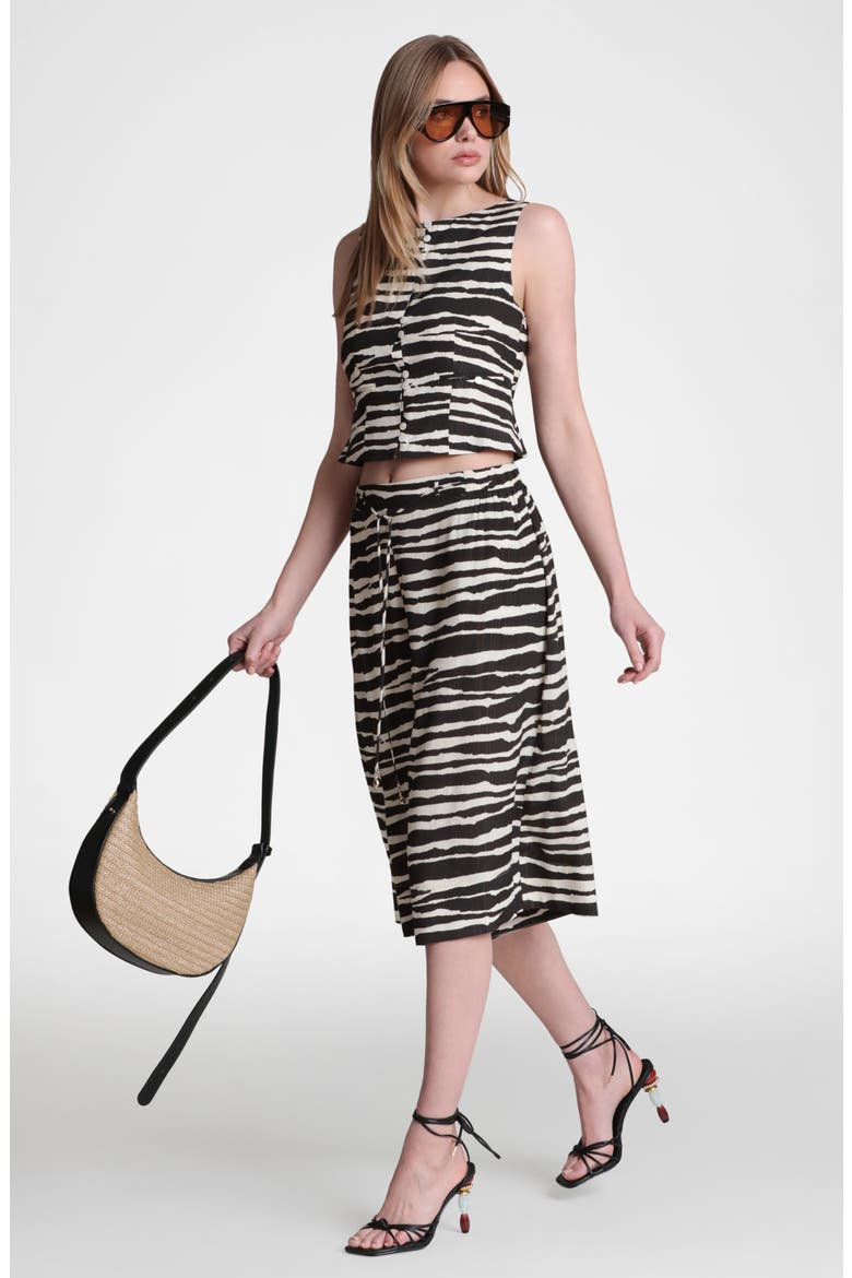 Zebra Print Boat Neck Button Front Tank, Alternate, color, ZEBRA PRINT