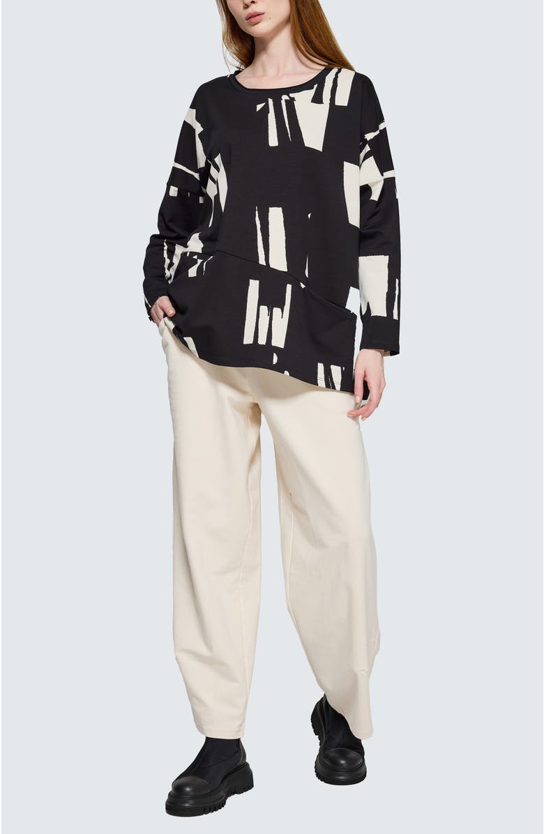 LUUKAA Marilla Printed Pocket Tunic, Main, color, Ivory Black