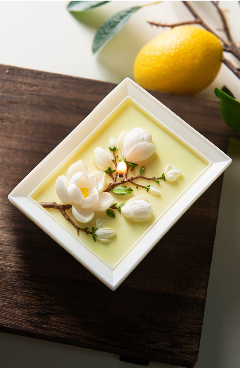 Southlake gifts Framed Magnolia Bloom Candle, Alternate, color, Magnolia Bloom