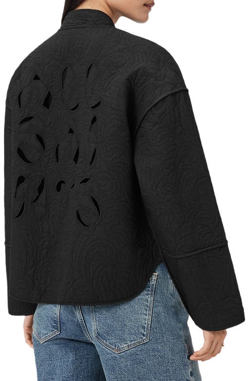 Allsaints Clary Quilted Shacket In Black