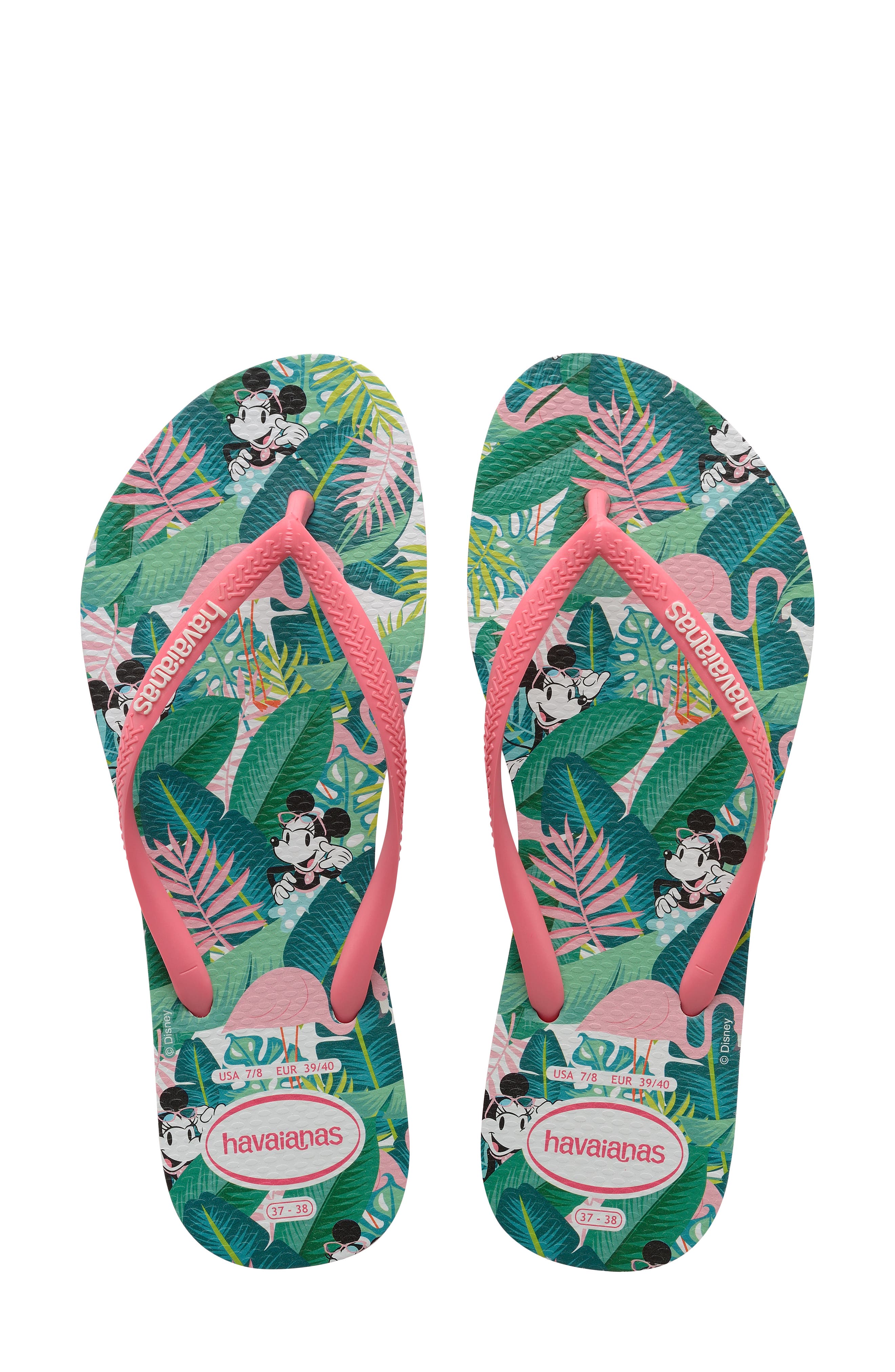 Havianas Slim Disney Magic Minnie Flip Flop, Main, color, PORCELAIN PINK
