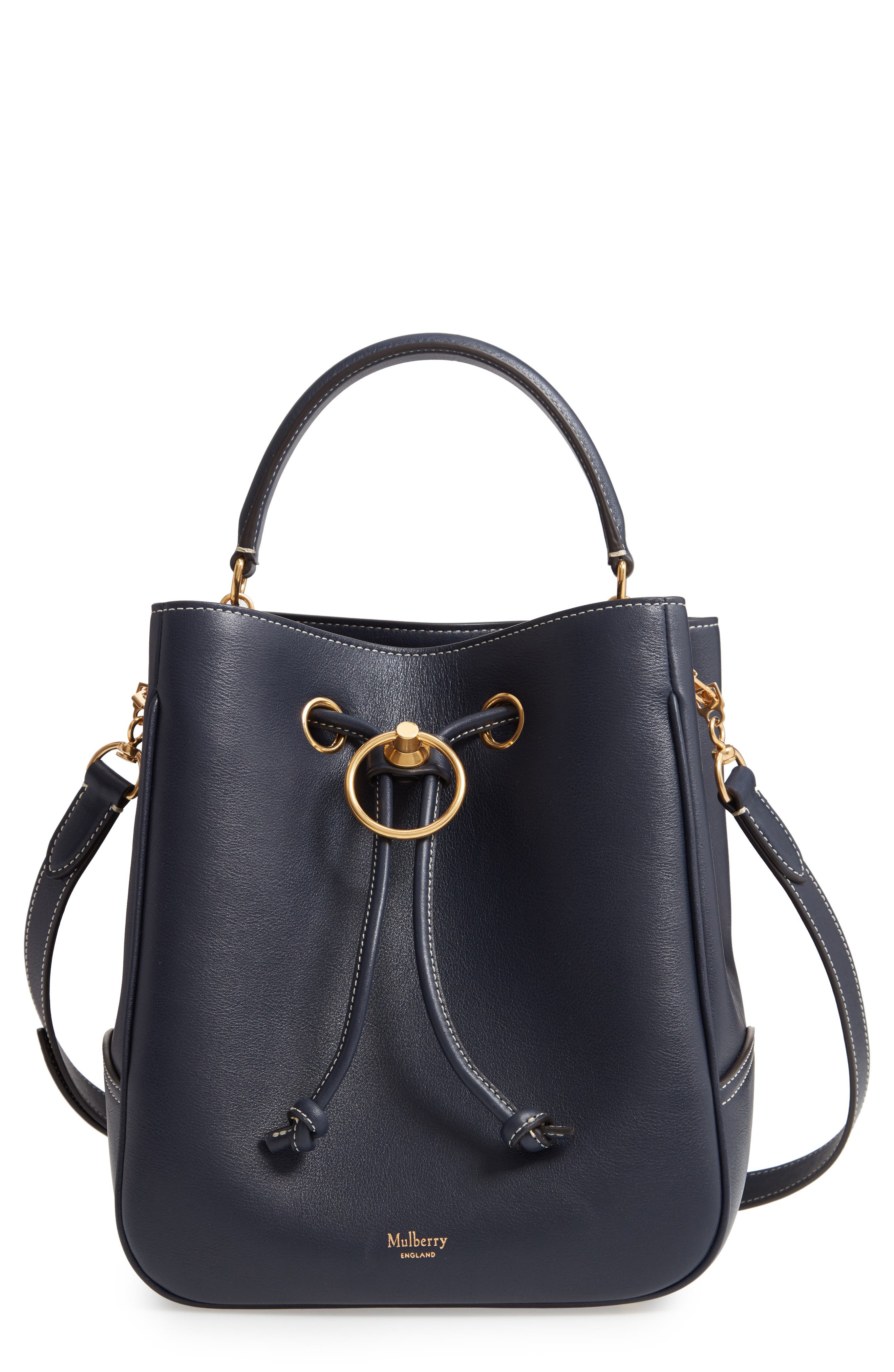 Mulberry Hampstead Silky Calfskin Leather Bucket Bag, Main, color, 
