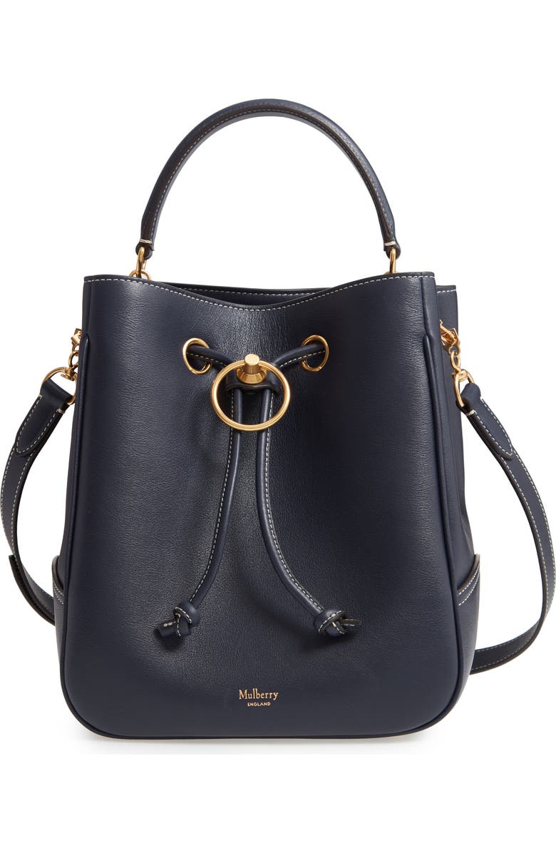 Mulberry Hampstead Silky Calfskin Leather Bucket Bag, Main, color,