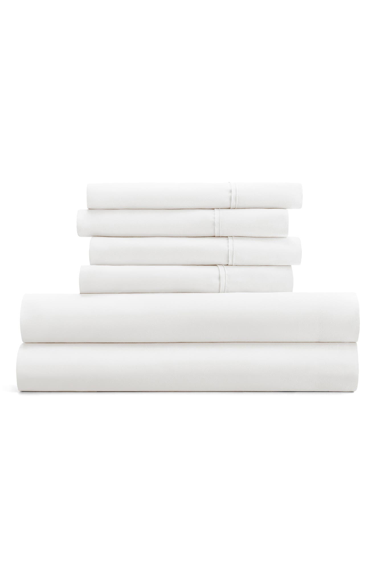 HOMESPUN 6-Piece Microfiber Solid Sheet Set