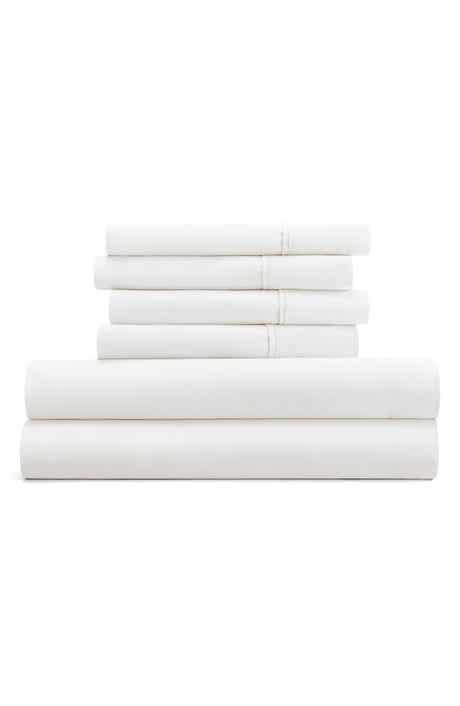 HOMESPUN 6-Piece Microfiber Solid Sheet Set