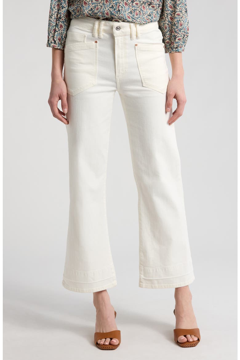 Leenah Western High Waist Ankle Wide Leg Jeans, Main, color, TONAL ECRU
