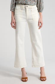 PAIGE Leenah Western High Waist Ankle Wide Leg Jeans