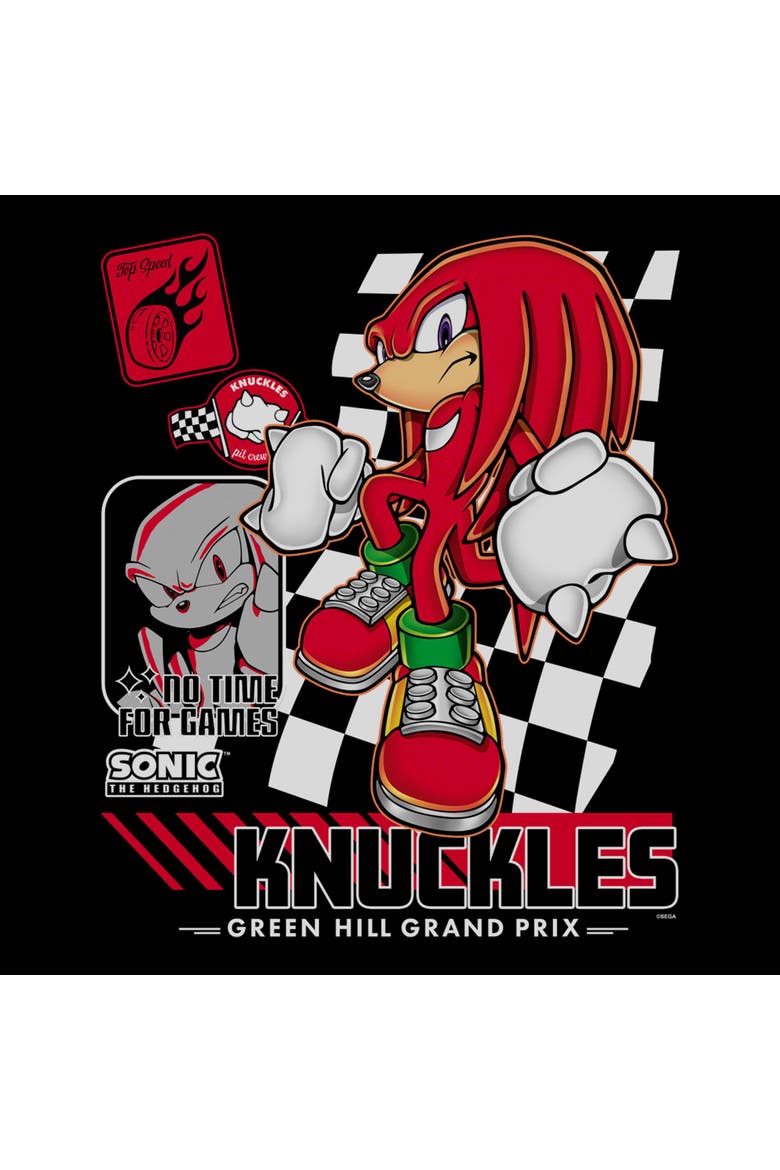 Boy's Sonic the Hedgehog Knuckles Raceway  Graphic T-Shirt, Alternate, color, Black