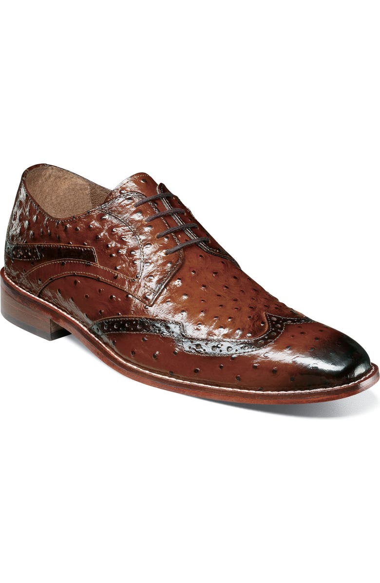 Stacy Adams Gennaro Wingtip Derby, Main, color, Cognac