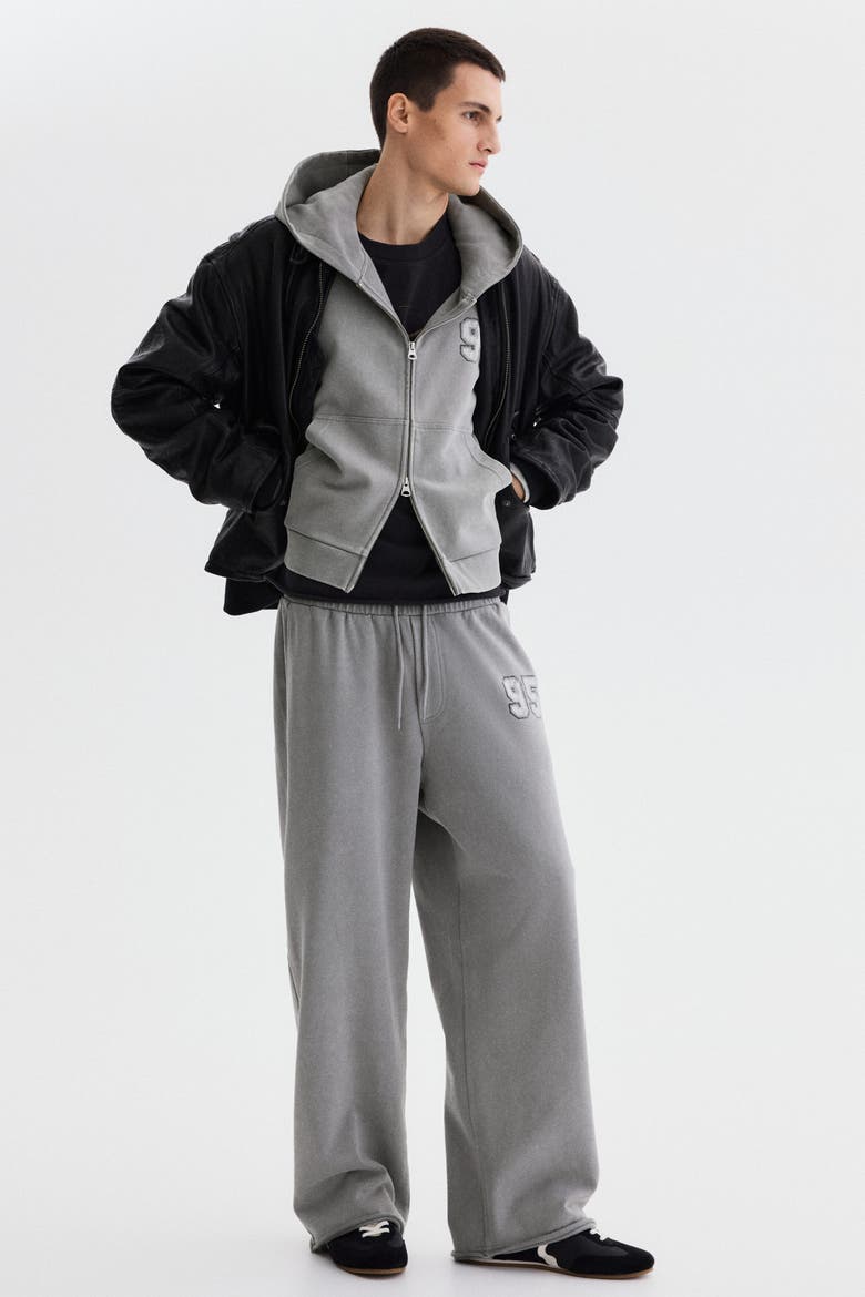 Oversized Fit Boxy Zip-through Hoodie, Alternate, color, Dusty gray/95