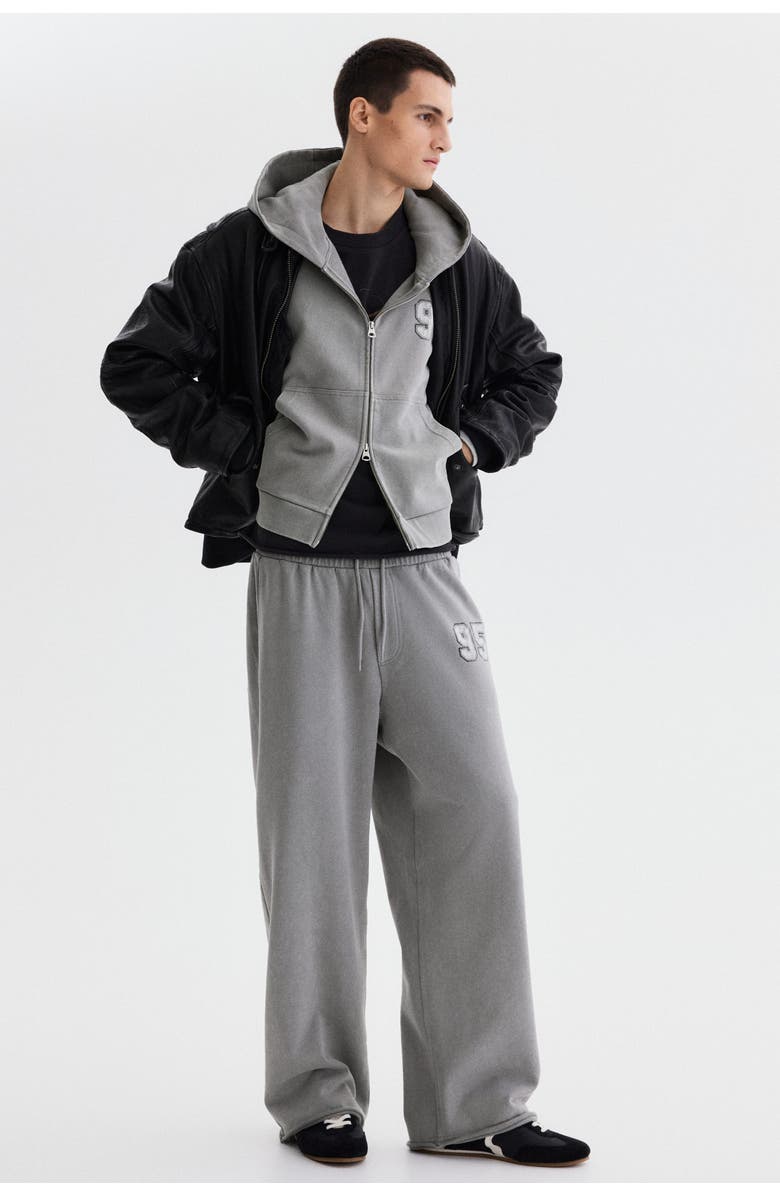 H&M Oversized Fit Boxy Zip-through Hoodie, Alternate, color, Dusty Gray/95