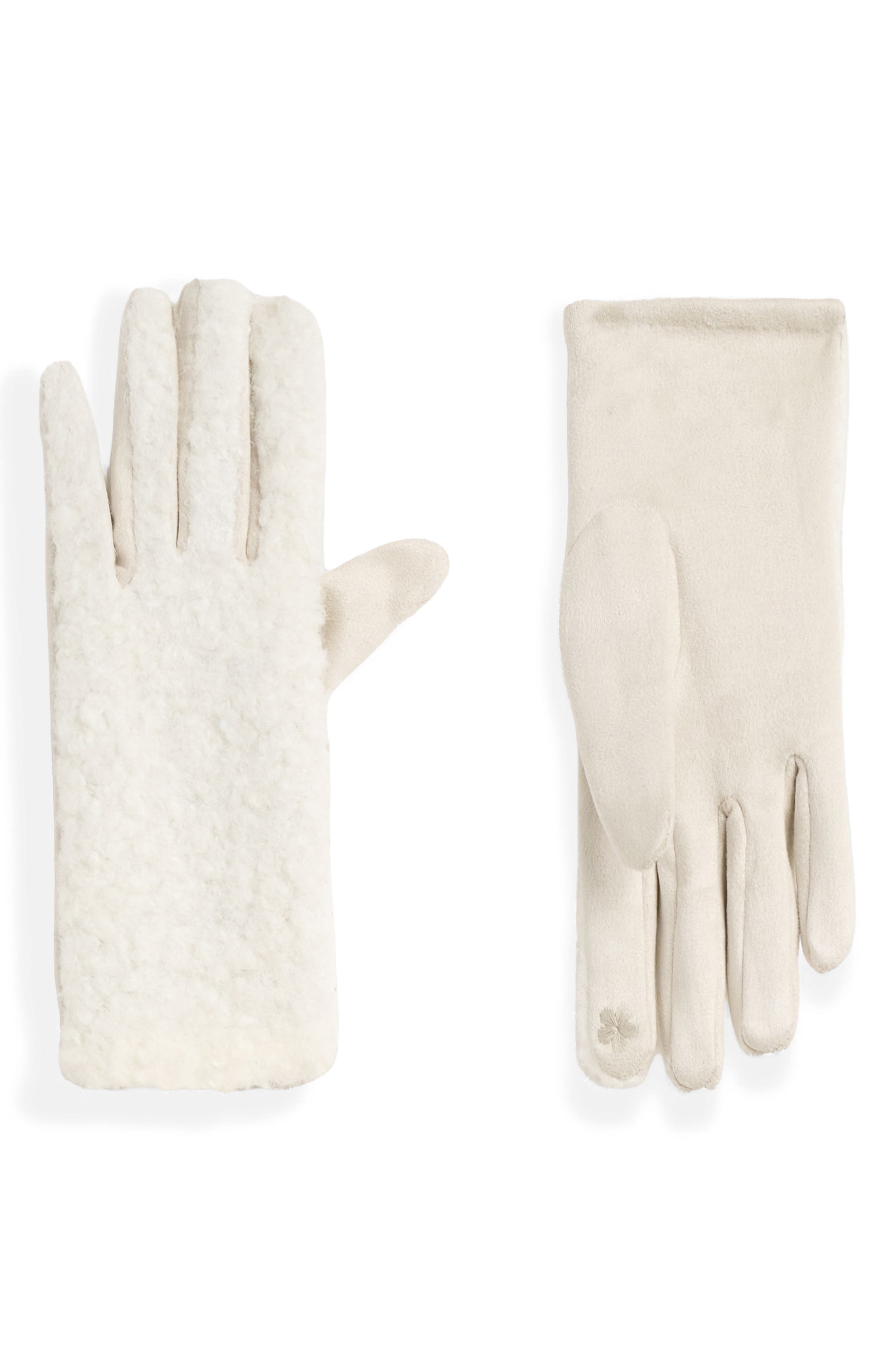 Laurel Faux Suede & Bouclé Tech Gloves