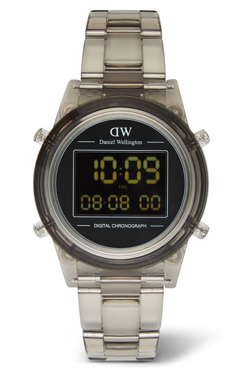 Daniel Wellington Retro Digital Bracelet Watch, 36mm In Transparent Soft Grey