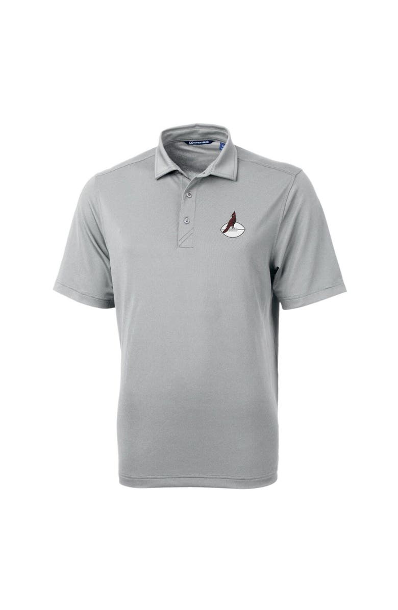 Cutter & Buck Men's Cutter & Buck Gray Arizona Cardinals Throwback Logo Virtue Eco Pique Recycled Polo, Alternate, color, 
