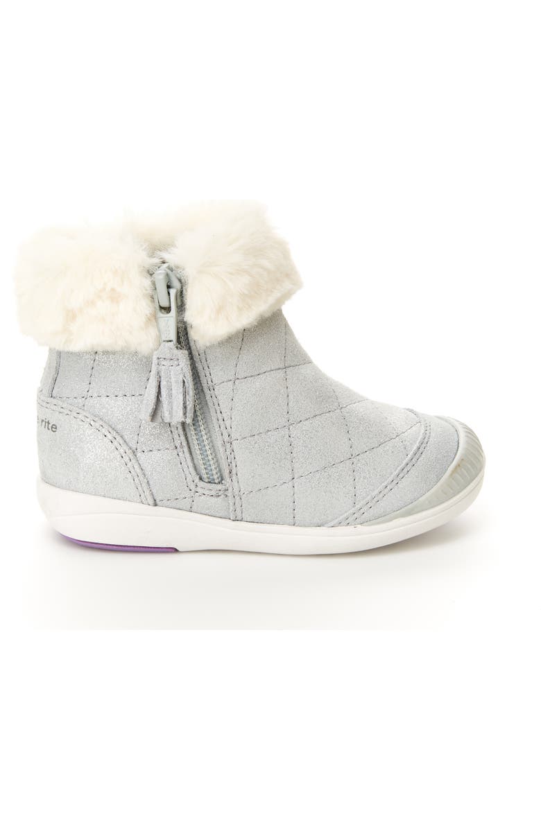 Stride Rite Chloe Faux Fur Quilted Bootie, Alternate, color,