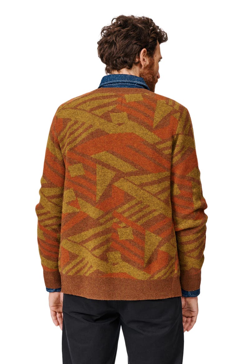 Blake Wool Cardigan, Alternate, color, Rust Mix
