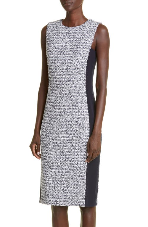 St John St. John Collection Mixed Media Sleeveless Sheath Dress In Multi