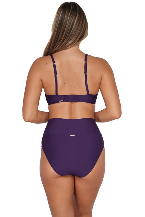 Arlene High Waist Bikini Swim Bottoms with Tummy Control