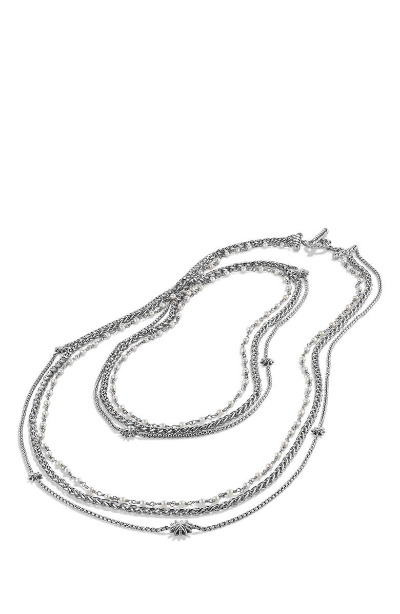 David Yurman 'Starburst' Chain Necklace with Pearls, Alternate, color,