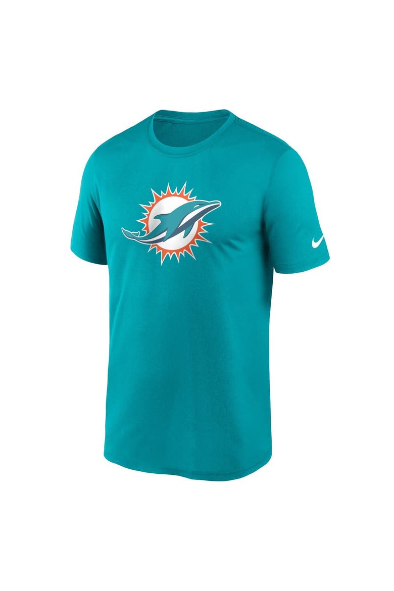 Men's Nike  Aqua Miami Dolphins Legend Logo Performance T-Shirt, Alternate, color, Aqua