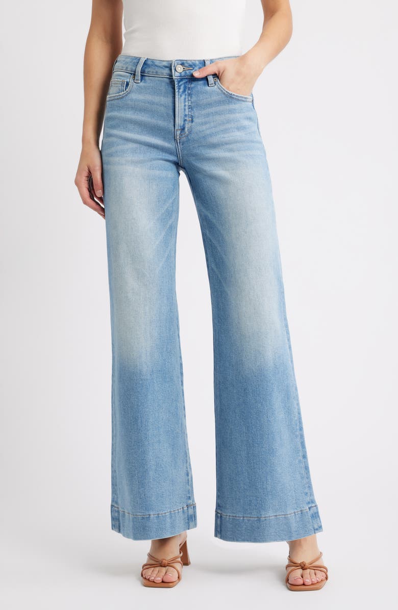 HIDDEN JEANS Star Mid Rise Flare Jeans, Main, color, Light Wash