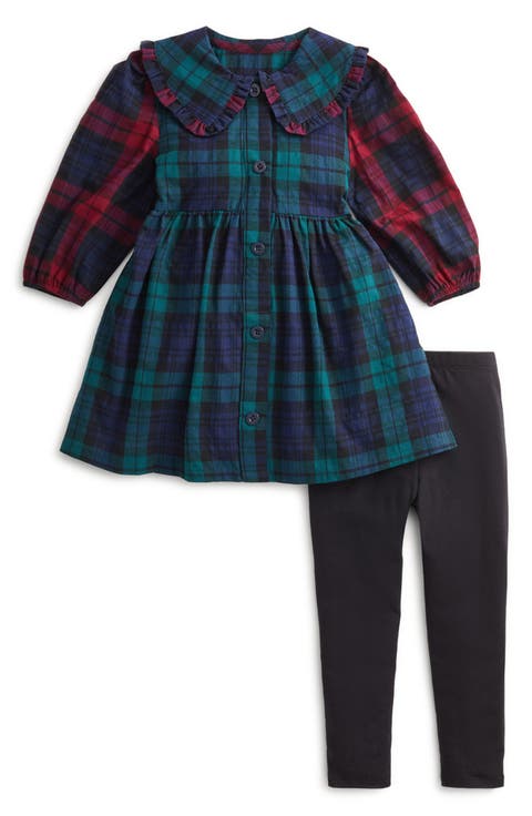 Kids' Flannel Dress & Leggings Set