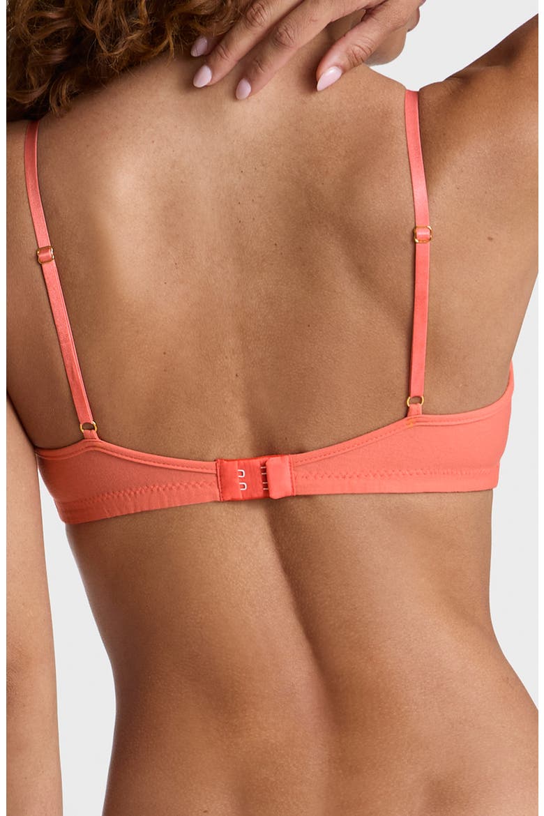 Cotton Blend Bralette, Alternate, color, CORAL
